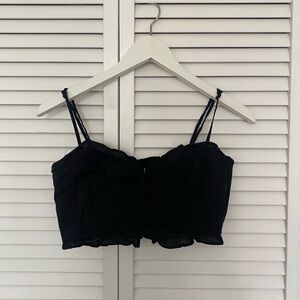 AritIa linen cropped corset top